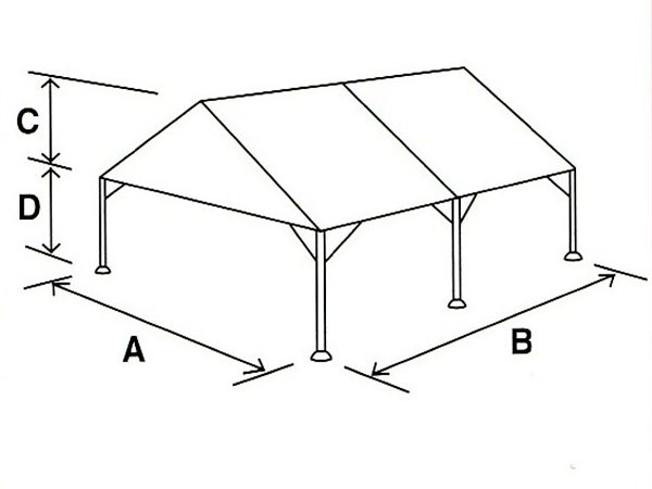 OK式テント（イベント用テント・サイズ2K×3K・標準品質屋根使用）